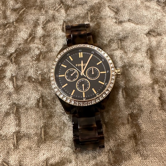 🎁 FOSSIL Stella Multifunction Tortoise Resin Watch - Picture 2 of 6